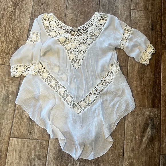 Vivid Importers of NY White Eyelet Blouse-Medium - Picture 5 of 5